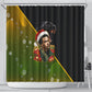 Huey P. Newton Black Panther Christmas Shower Curtain Black History Civil Rights Festive Holiday Art