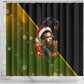 Huey P. Newton Black Panther Christmas Shower Curtain Black History Civil Rights Festive Holiday Art