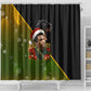 Huey P. Newton Black Panther Christmas Shower Curtain Black History Civil Rights Festive Holiday Art