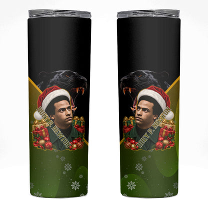 Huey P. Newton Black Panther Christmas Skinny Tumbler Black History Civil Rights Festive Holiday Art