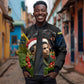 Huey P. Newton Black Panther Christmas Sleeve Zip Bomber Jacket Black History Civil Rights Festive Holiday Art