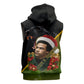 Huey P. Newton Black Panther Christmas Sleeveless Hoodie Black History Civil Rights Festive Holiday Art
