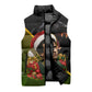 Huey P. Newton Black Panther Christmas Sleeveless Puffer Jacket Black History Civil Rights Festive Holiday Art