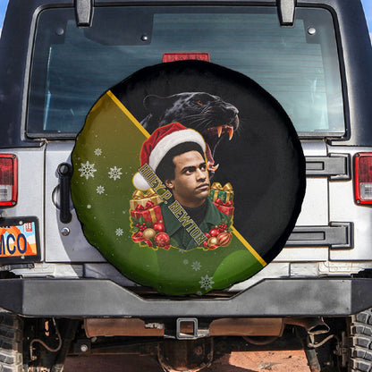 Huey P. Newton Black Panther Christmas Spare Tire Cover Black History Civil Rights Festive Holiday Art