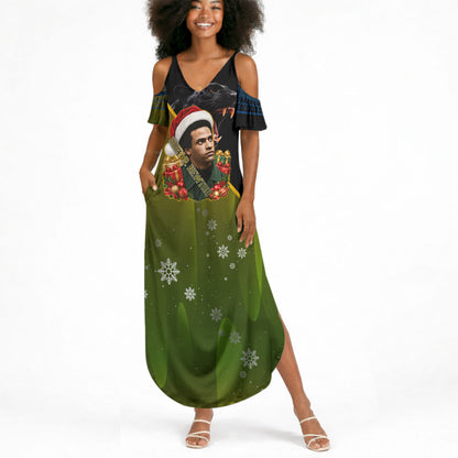 Huey P. Newton Black Panther Christmas Summer Maxi Dress Black History Civil Rights Festive Holiday Art