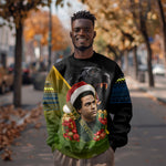 Huey P. Newton Black Panther Christmas Sweatshirt Black History Civil Rights Festive Holiday Art