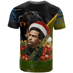 Huey P. Newton Black Panther Christmas T shirt Black History Civil Rights Festive Holiday Art