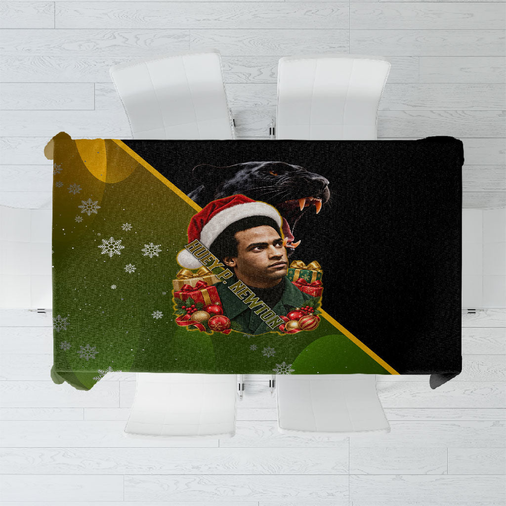 Huey P. Newton Black Panther Christmas Tablecloth Black History Civil Rights Festive Holiday Art