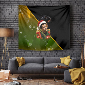 Huey P. Newton Black Panther Christmas Tapestry Black History Civil Rights Festive Holiday Art