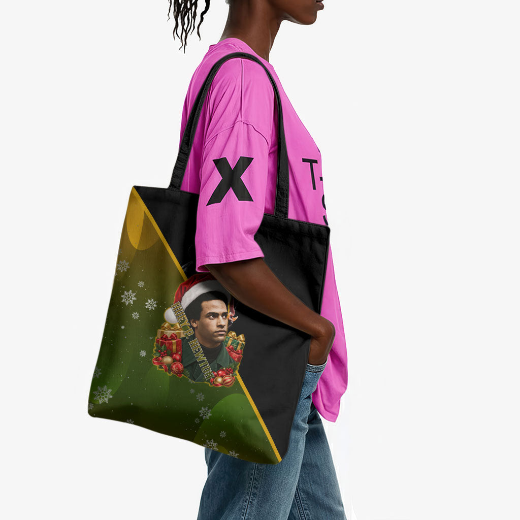 Huey P. Newton Black Panther Christmas Tote Bag Black History Civil Rights Festive Holiday Art