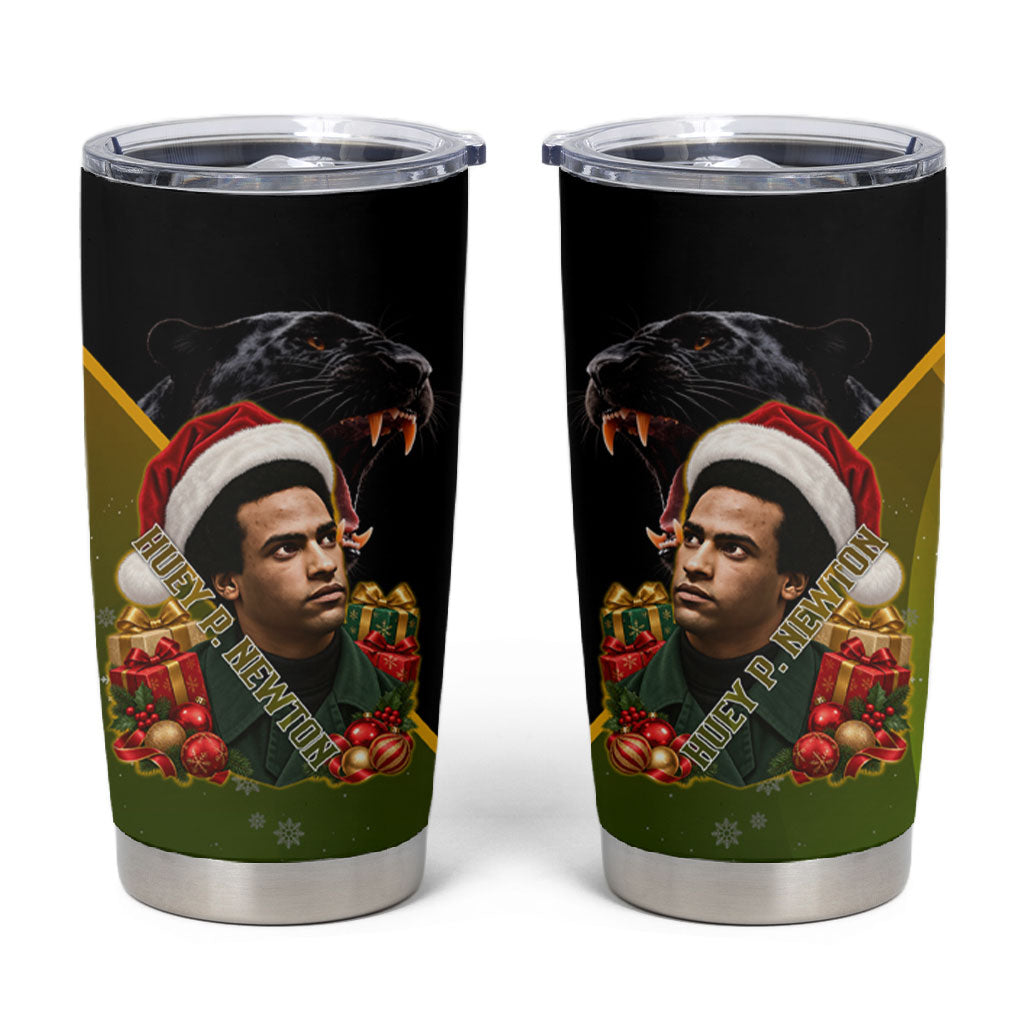 Huey P. Newton Black Panther Christmas Tumbler Cup Black History Civil Rights Festive Holiday Art