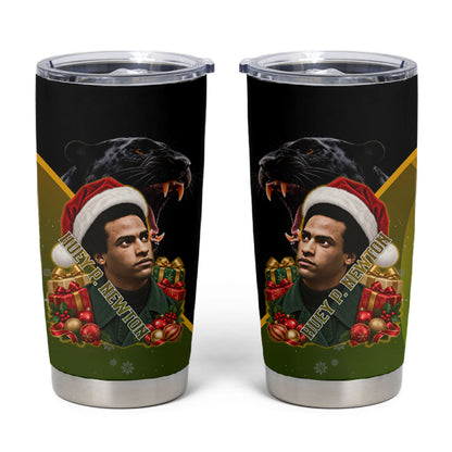 Huey P. Newton Black Panther Christmas Tumbler Cup Black History Civil Rights Festive Holiday Art