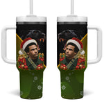 Huey P. Newton Black Panther Christmas Tumbler With Handle Black History Civil Rights Festive Holiday Art