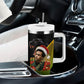 Huey P. Newton Black Panther Christmas Tumbler With Handle Black History Civil Rights Festive Holiday Art