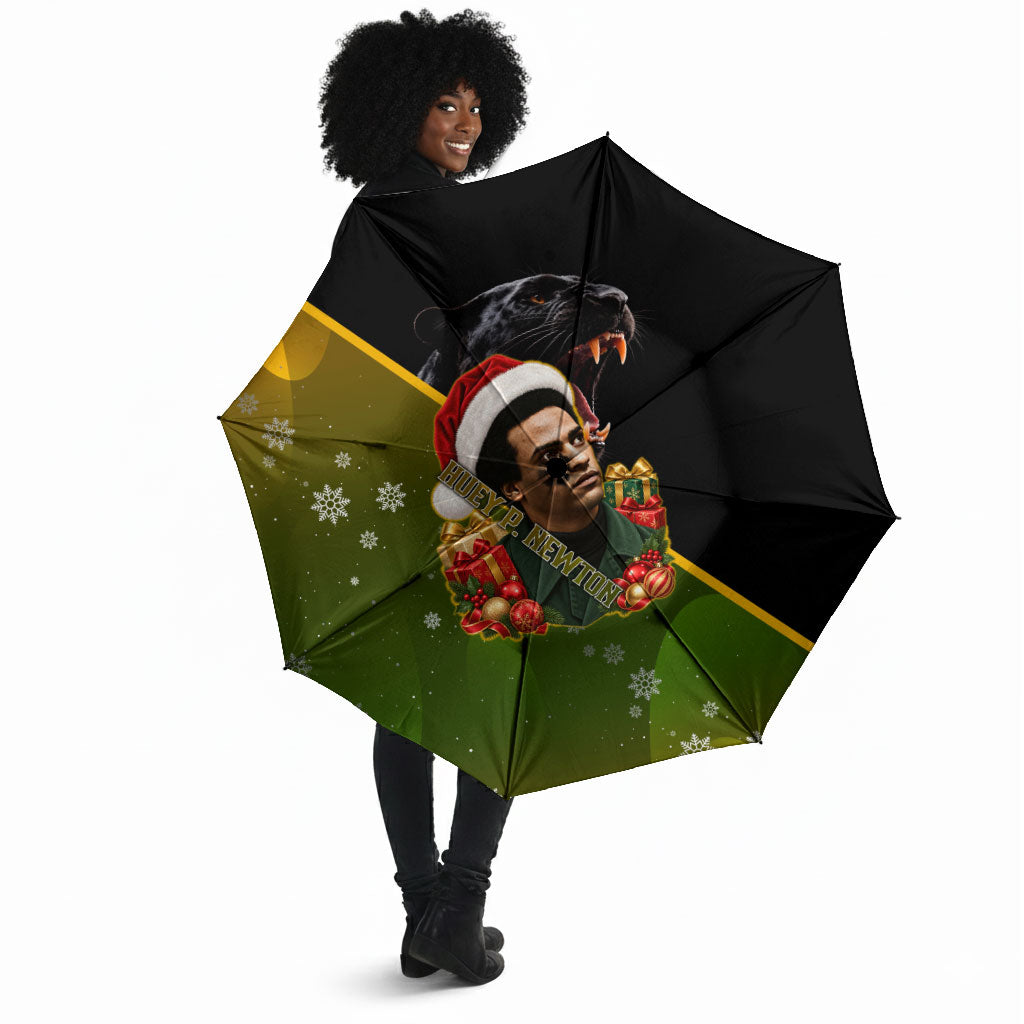 Huey P. Newton Black Panther Christmas Umbrella Black History Civil Rights Festive Holiday Art