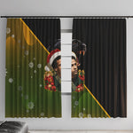 Huey P. Newton Black Panther Christmas Window Curtain Black History Civil Rights Festive Holiday Art