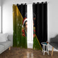 Huey P. Newton Black Panther Christmas Window Curtain Black History Civil Rights Festive Holiday Art