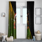 Huey P. Newton Black Panther Christmas Window Curtain Black History Civil Rights Festive Holiday Art