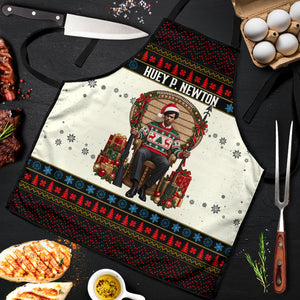 Huey P. Newton Black Panther Christmas Apron Black History Iconic Leader Ugly Holiday