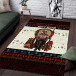 Huey P. Newton Black Panther Christmas Area Rug Black History Iconic Leader Ugly Holiday