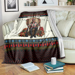Huey P. Newton Black Panther Christmas Blanket Black History Iconic Leader Ugly Holiday