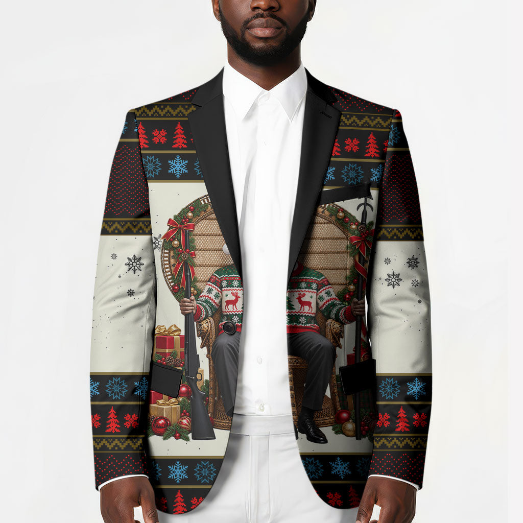 Huey P. Newton Black Panther Christmas Blazer Black History Iconic Leader Ugly Holiday