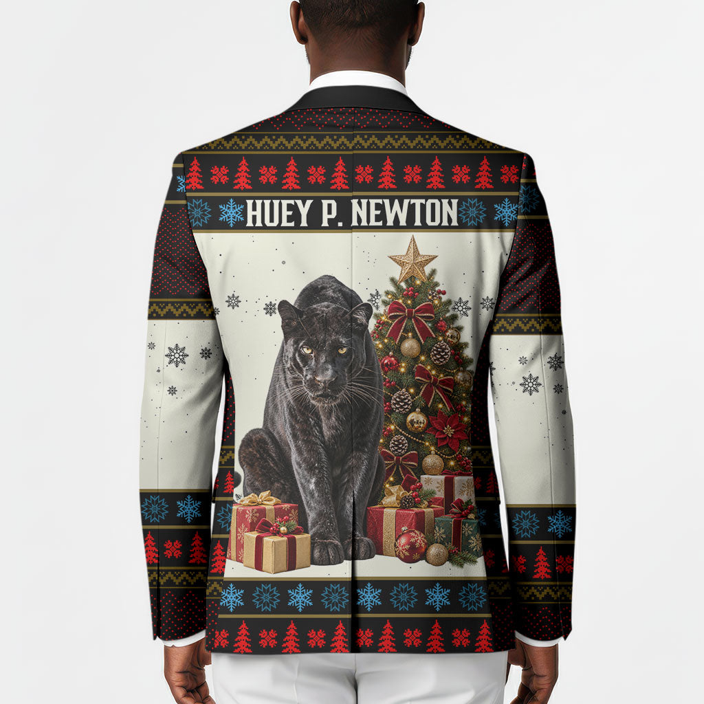 Huey P. Newton Black Panther Christmas Blazer Black History Iconic Leader Ugly Holiday