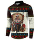 Huey P. Newton Black Panther Christmas Button Sweatshirt Black History Iconic Leader Ugly Holiday