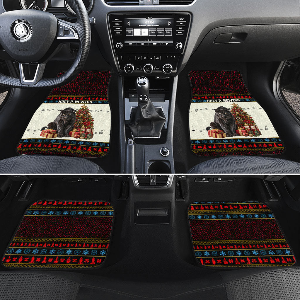 Huey P. Newton Black Panther Christmas Car Mats Black History Iconic Leader Ugly Holiday