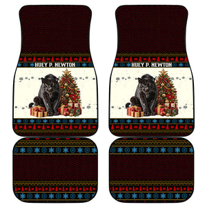 Huey P. Newton Black Panther Christmas Car Mats Black History Iconic Leader Ugly Holiday