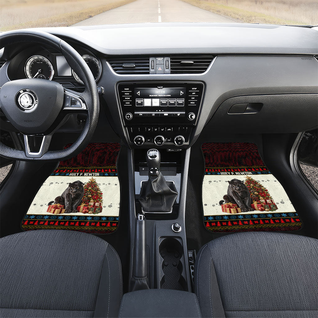 Huey P. Newton Black Panther Christmas Car Mats Black History Iconic Leader Ugly Holiday