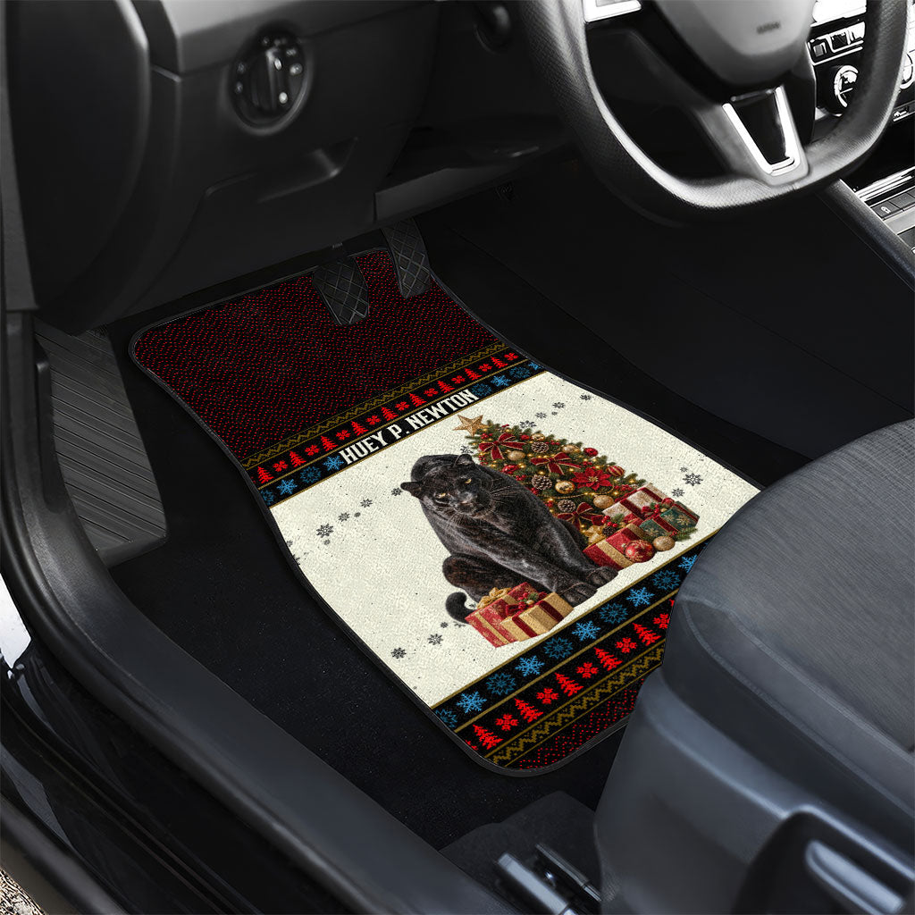 Huey P. Newton Black Panther Christmas Car Mats Black History Iconic Leader Ugly Holiday