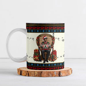 Huey P. Newton Black Panther Christmas Ceramic Mug Black History Iconic Leader Ugly Holiday