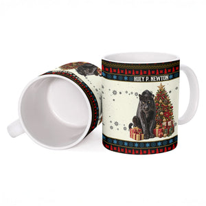 Huey P. Newton Black Panther Christmas Ceramic Mug Black History Iconic Leader Ugly Holiday