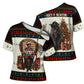 Huey P. Newton Black Panther Christmas Cross Shoulder Shirt Black History Iconic Leader Ugly Holiday