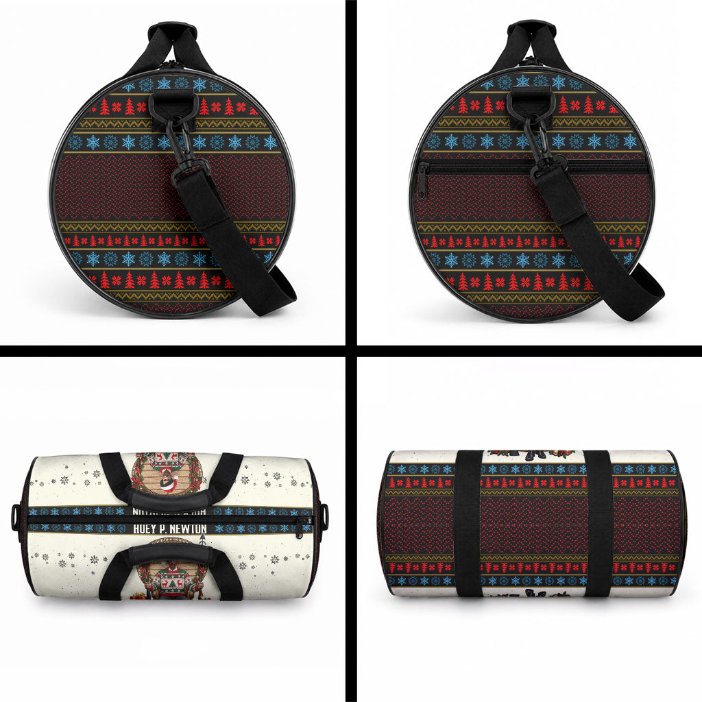 Huey P. Newton Black Panther Christmas Duffle Bag Black History Iconic Leader Ugly Holiday