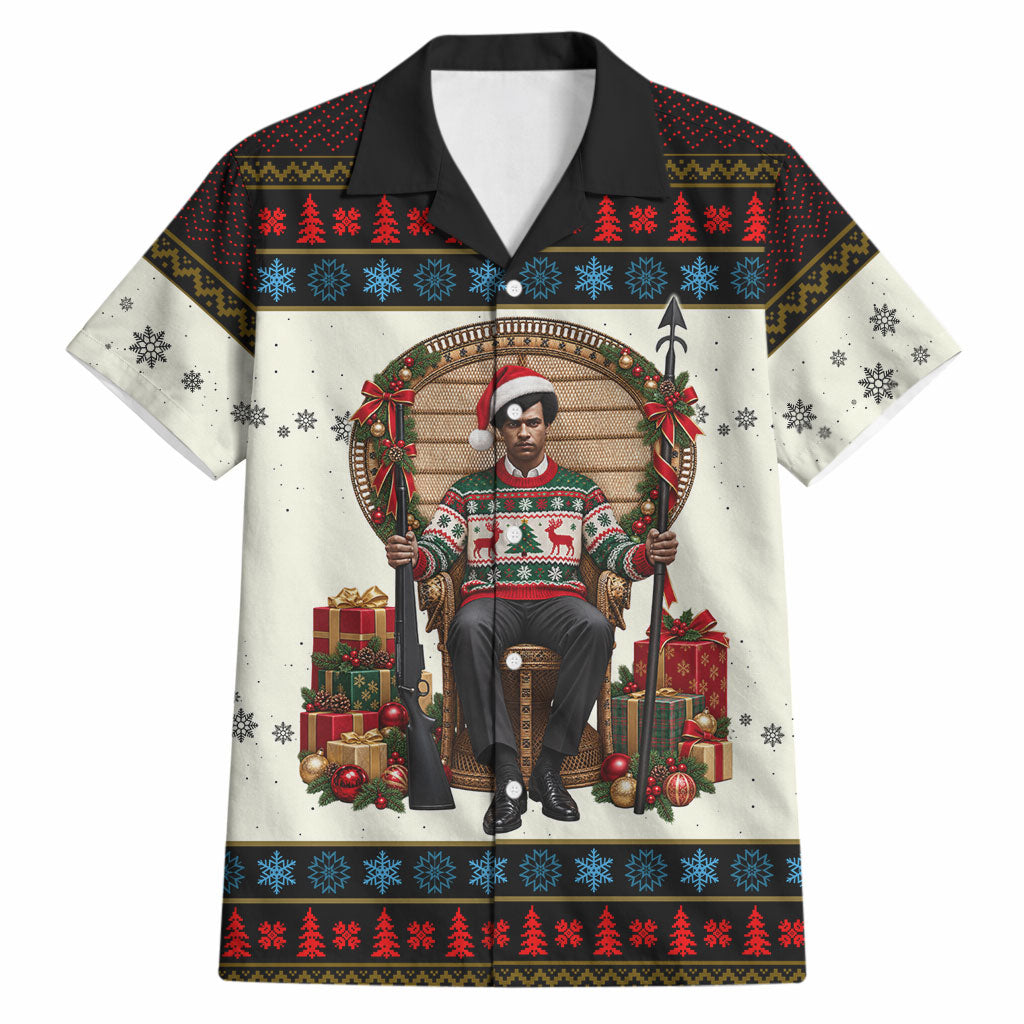 Huey P. Newton Black Panther Christmas Hawaiian Shirt Black History Iconic Leader Ugly Holiday