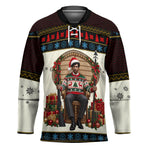 Huey P. Newton Black Panther Christmas Hockey Jersey Black History Iconic Leader Ugly Holiday