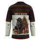 Huey P. Newton Black Panther Christmas Hockey Jersey Black History Iconic Leader Ugly Holiday