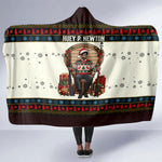 Huey P. Newton Black Panther Christmas Hooded Blanket Black History Iconic Leader Ugly Holiday