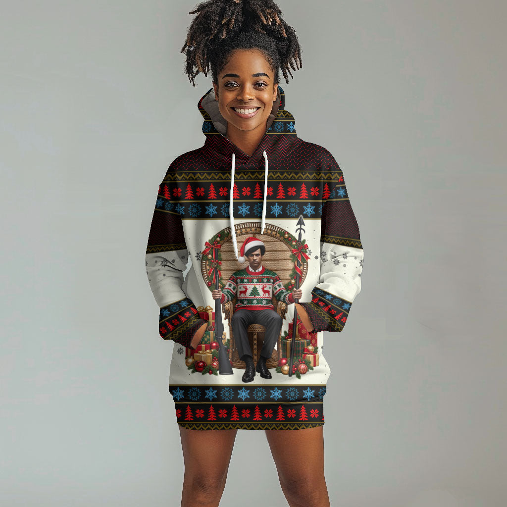 Huey P. Newton Black Panther Christmas Hoodie Dress Black History Iconic Leader Ugly Holiday