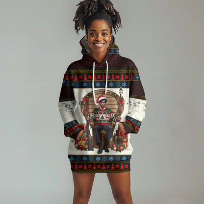 Huey P. Newton Black Panther Christmas Hoodie Dress Black History Iconic Leader Ugly Holiday