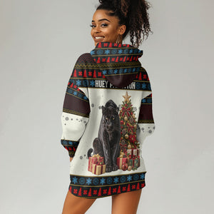 Huey P. Newton Black Panther Christmas Hoodie Dress Black History Iconic Leader Ugly Holiday
