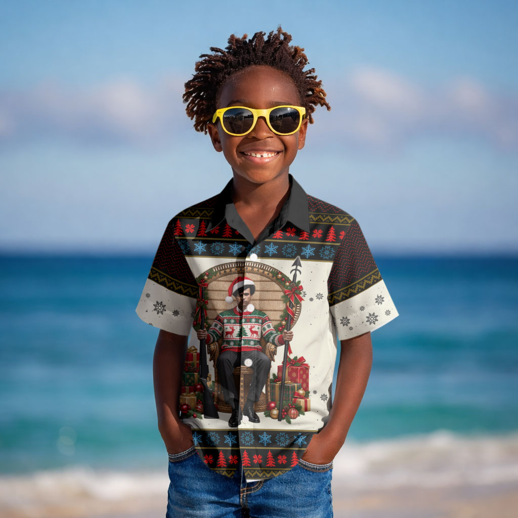 Huey P. Newton Black Panther Christmas Kid Hawaiian Shirt Black History Iconic Leader Ugly Holiday