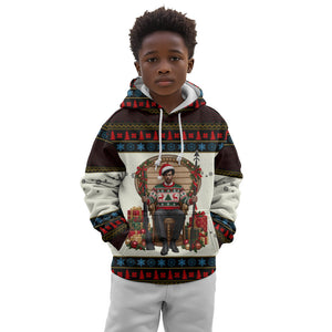 Huey P. Newton Black Panther Christmas Kid Hoodie Black History Iconic Leader Ugly Holiday