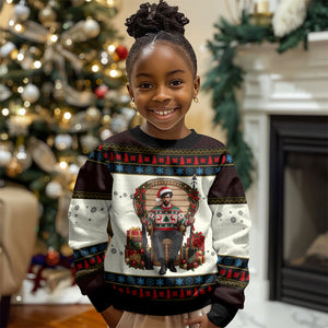 Huey P. Newton Black Panther Christmas Kid Ugly Christmas Sweater Black History Iconic Leader Ugly Holiday