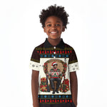 Huey P. Newton Black Panther Christmas Kid Polo Shirt Black History Iconic Leader Ugly Holiday