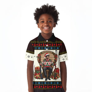 Huey P. Newton Black Panther Christmas Kid Polo Shirt Black History Iconic Leader Ugly Holiday