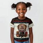 Huey P. Newton Black Panther Christmas Kid T shirt Black History Iconic Leader Ugly Holiday