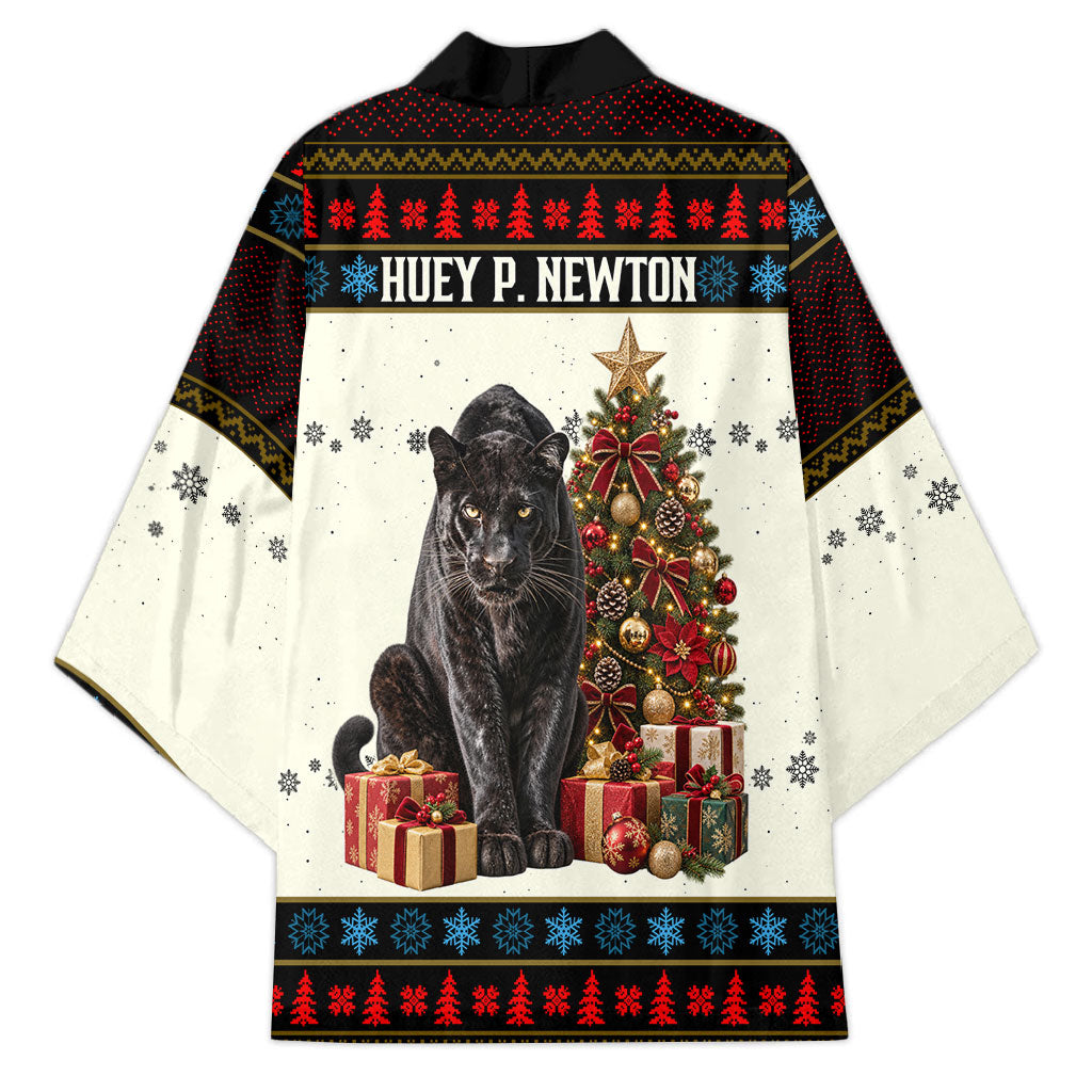 Huey P. Newton Black Panther Christmas Kimono Black History Iconic Leader Ugly Holiday